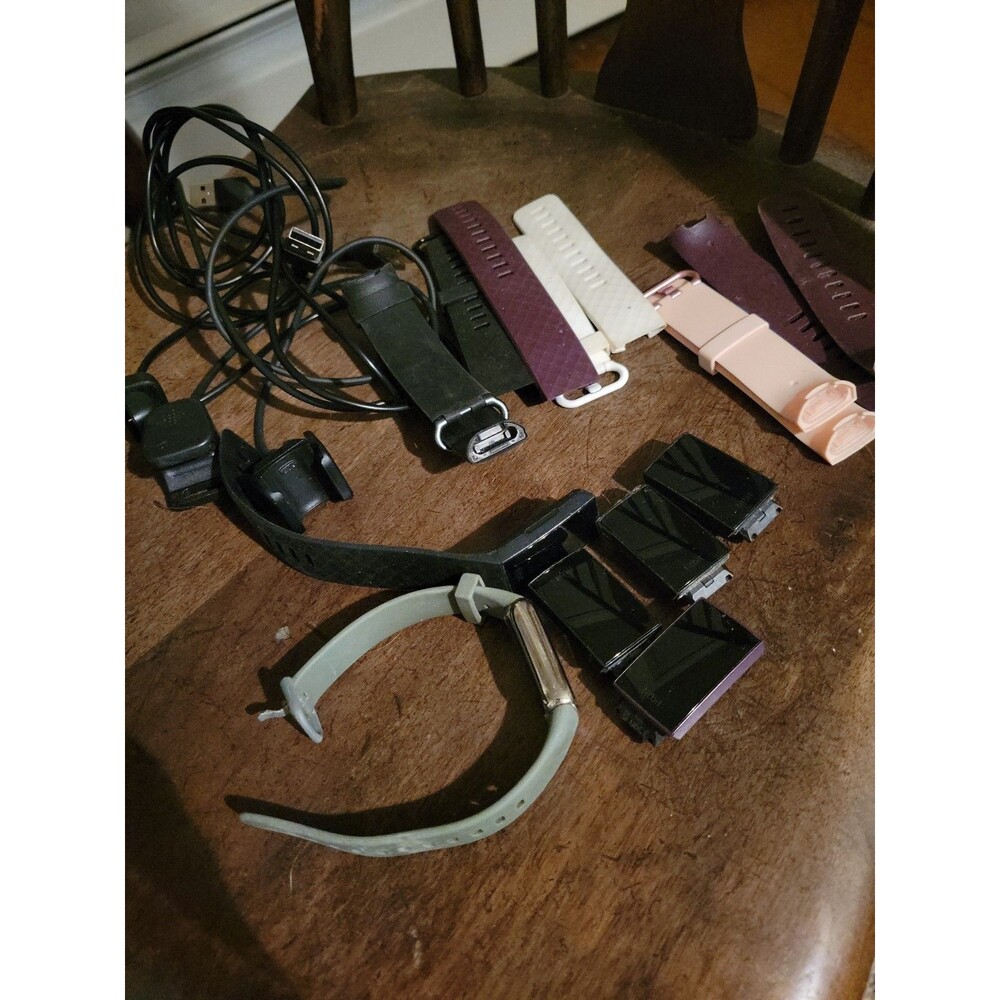 Lot Of 6 Fitbit For Parts Not Working Bands Chargers Lux Charge 4